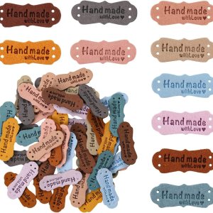 50 etiquetas de cuero hechas a mano, etiquetas de cuero para artículos hechos a mano de microfibra, coloridas etiquetas de cuero en relieve, hechas 50 etiquetas de cuero hechas a mano, etiquetas de cuero para artículos hechos a mano de microfibra, coloridas etiquetas de cuero en relieve, hechas