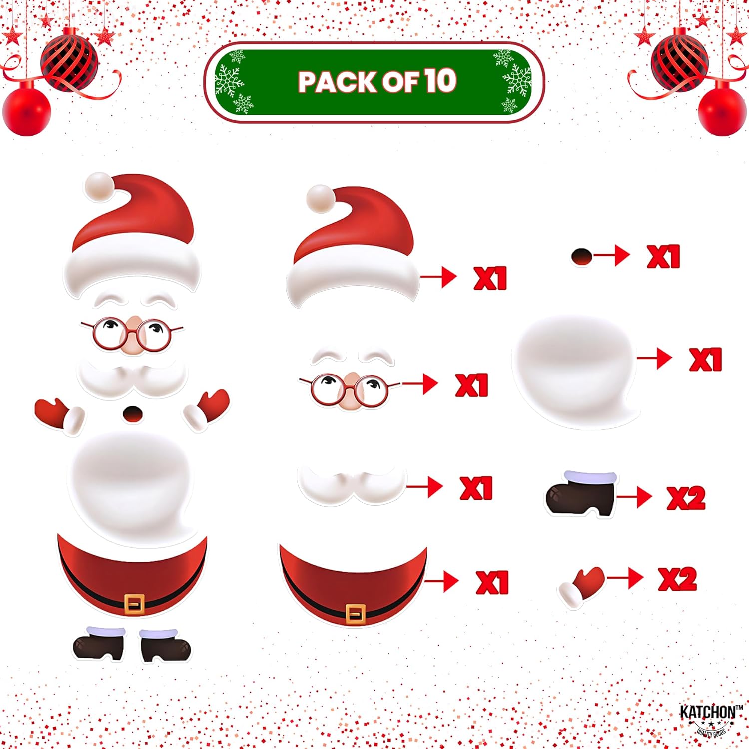 KatchOn, Imanes navideños para refrigerador de Papá Noel, grandes, 36 pulgadas, calcomanías magnéticas de refrigerador de Papá Noel para
