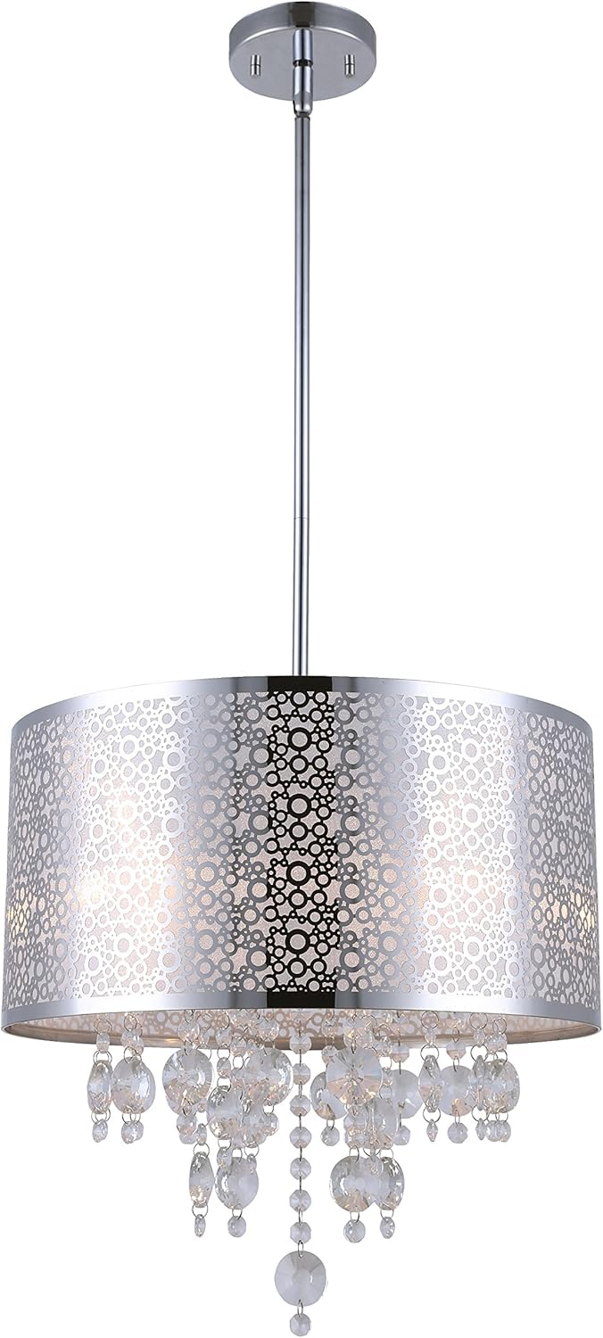 CANARM ICH543A04CH16 Piera – Candelabro de 4 luces con cristal, cromado