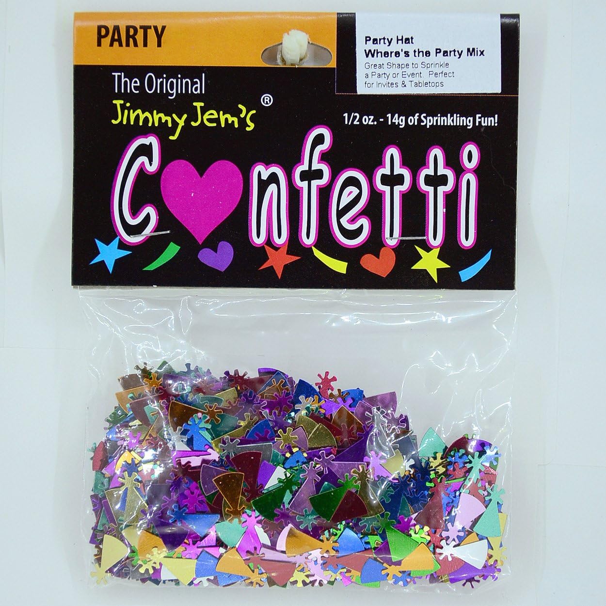 Sombrero de fiesta de confeti multicolor  4 bolsas de media onza (2 oz) #8659 Q02