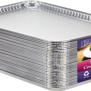 Sartenes de aluminio de tamaño medio texturizado para galletas, 15 unidades, bandejas antiadherentes duraderas para hornear de 15.87 x 11 pulgadas, Sartenes de aluminio de tamaño medio texturizado para galletas, 15 unidades, bandejas antiadherentes duraderas para hornear de 15.87 x 11 pulgadas,