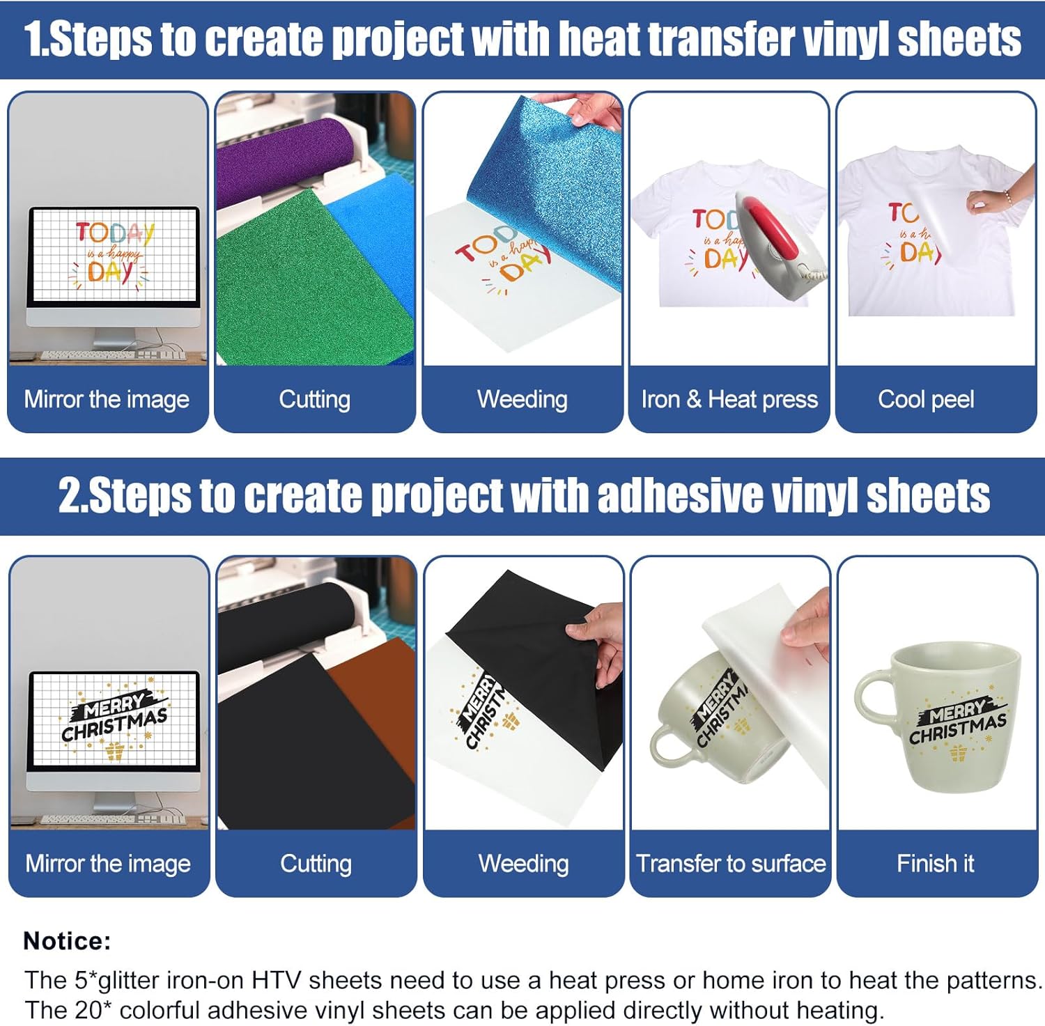 Tenceur Paquete de 93 accesorios compatibles con Cricut Makers MachineExplore Air compatible con Cricut Starter Kit con hojas de vinilo adhesivas,