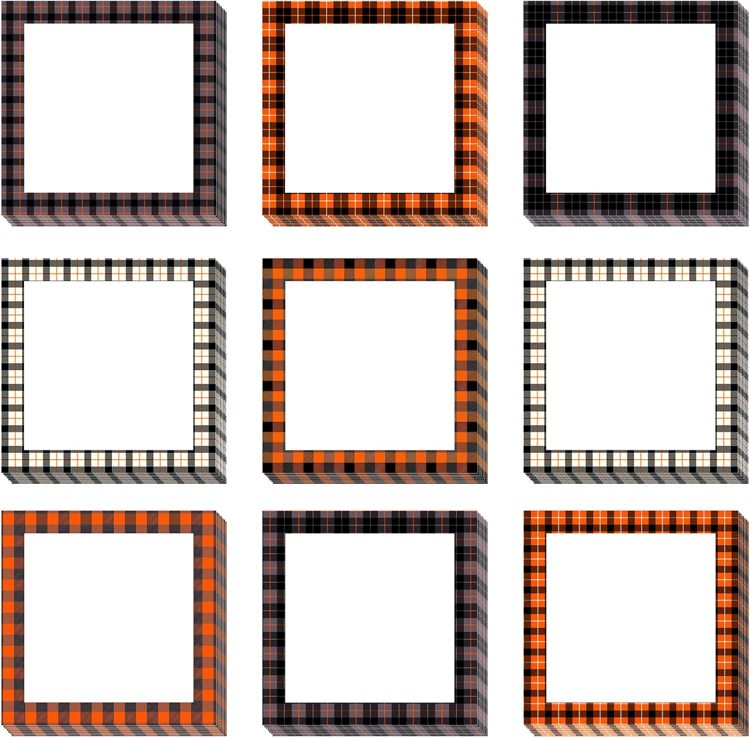 9 blocs de notas adhesivas de Halloween a cuadros, 450 blocs de notas autoadhesivos extraíbles, 50 hojas cada uno para Halloween, escuela, oficina,