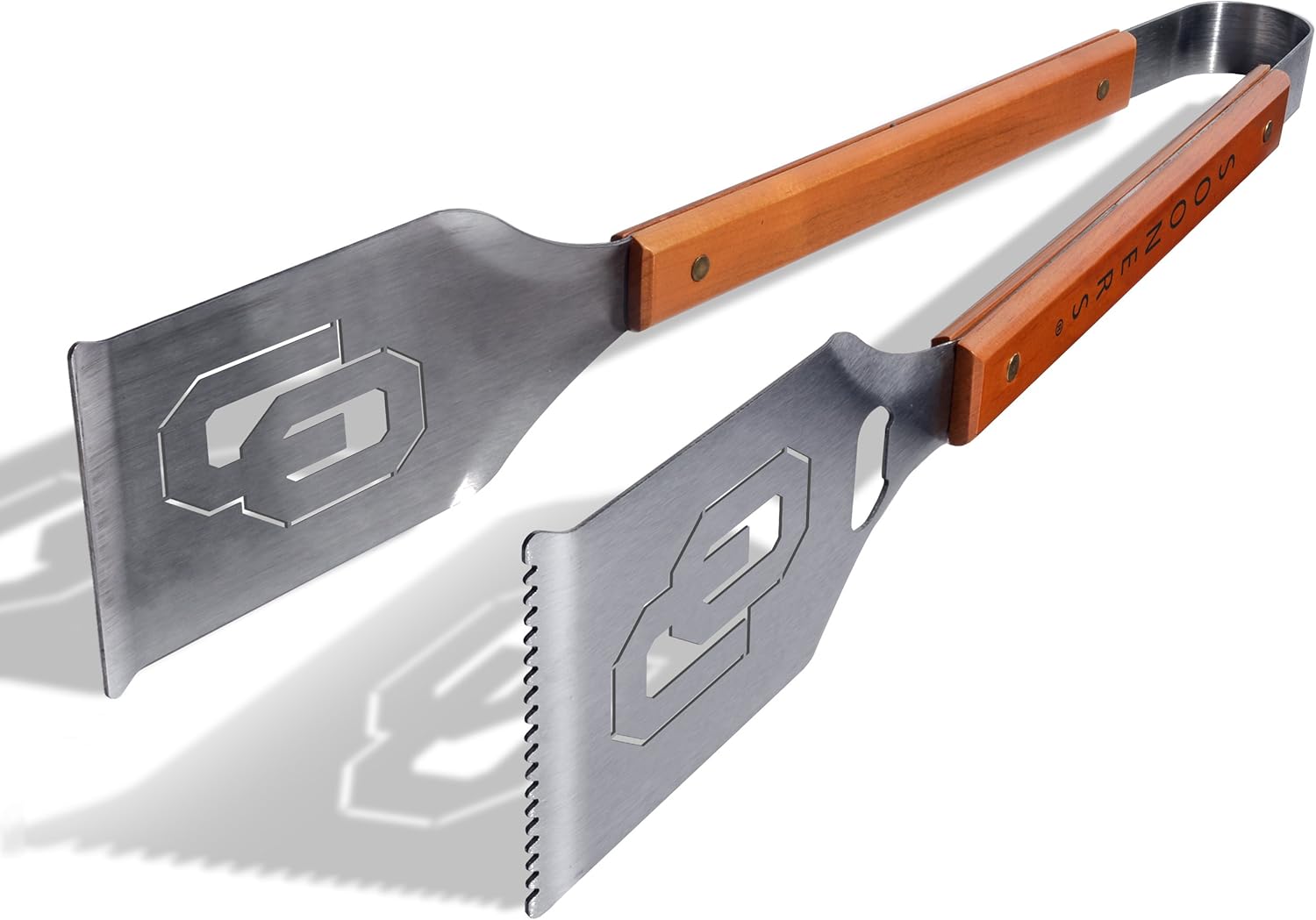 YouTheFan NCAA Grill-A-Tong – Pinzas para barbacoa de acero inoxidable cortadas con láser
