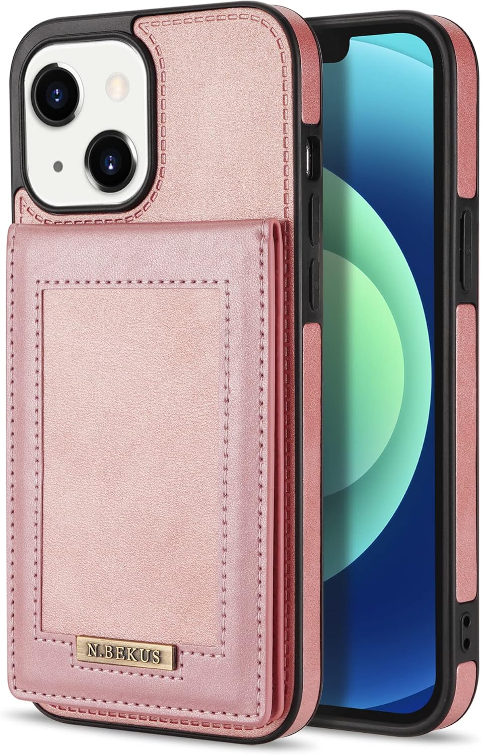 Funda compatible con iPhone 13 Mini de 5.4 pulgadas con soporte de cuero para tarjetas de crédito, cierre magnético, accesorios para celulares,