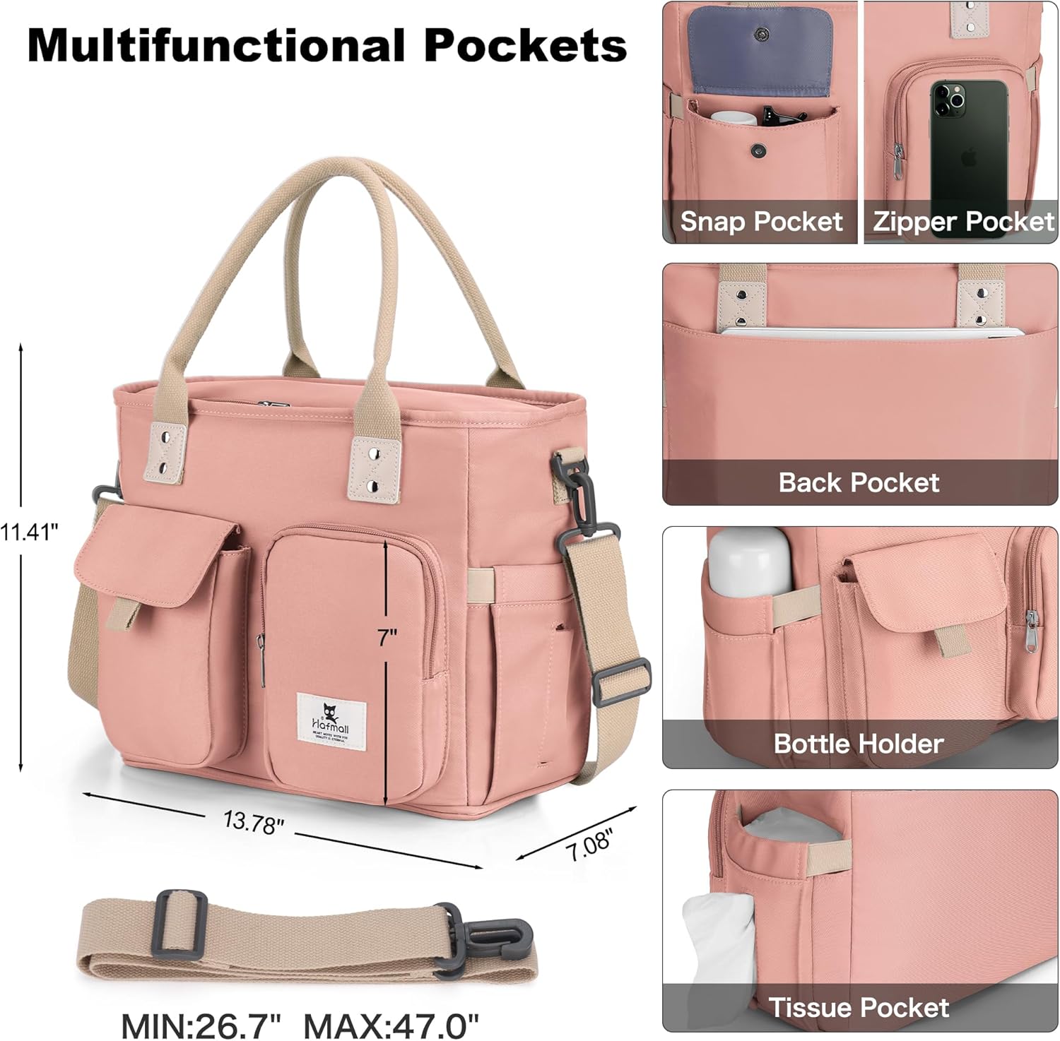 Hafmall Loncheras para mujer, loncheras para mujeres, lonchera con aislamiento térmico para adultos, 4.5 galones