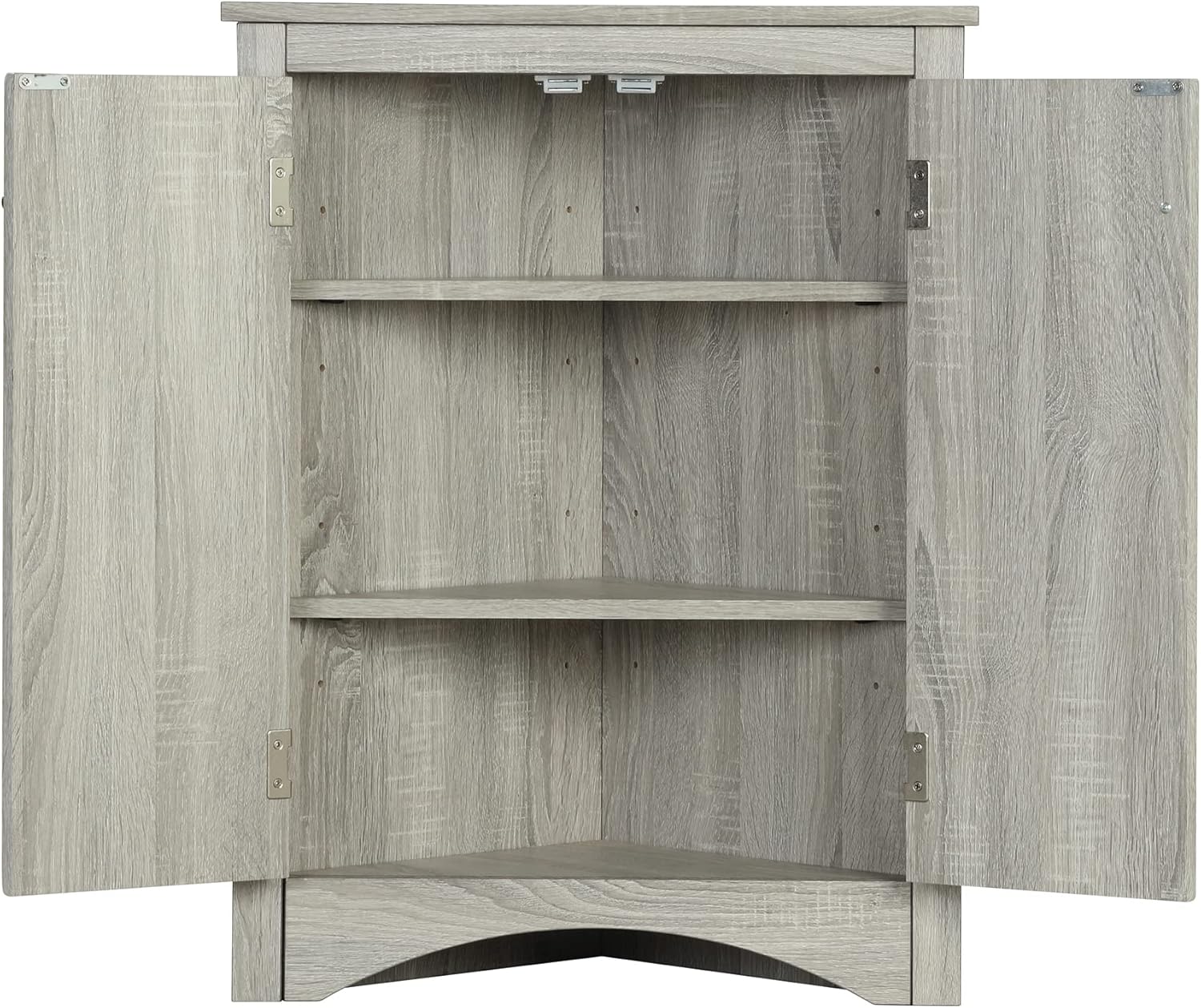 Harper & Bright Designs Armario de almacenamiento esquinero, gabinete de almacenamiento de baño independiente de 31.5 pulgadas con doble puerta y