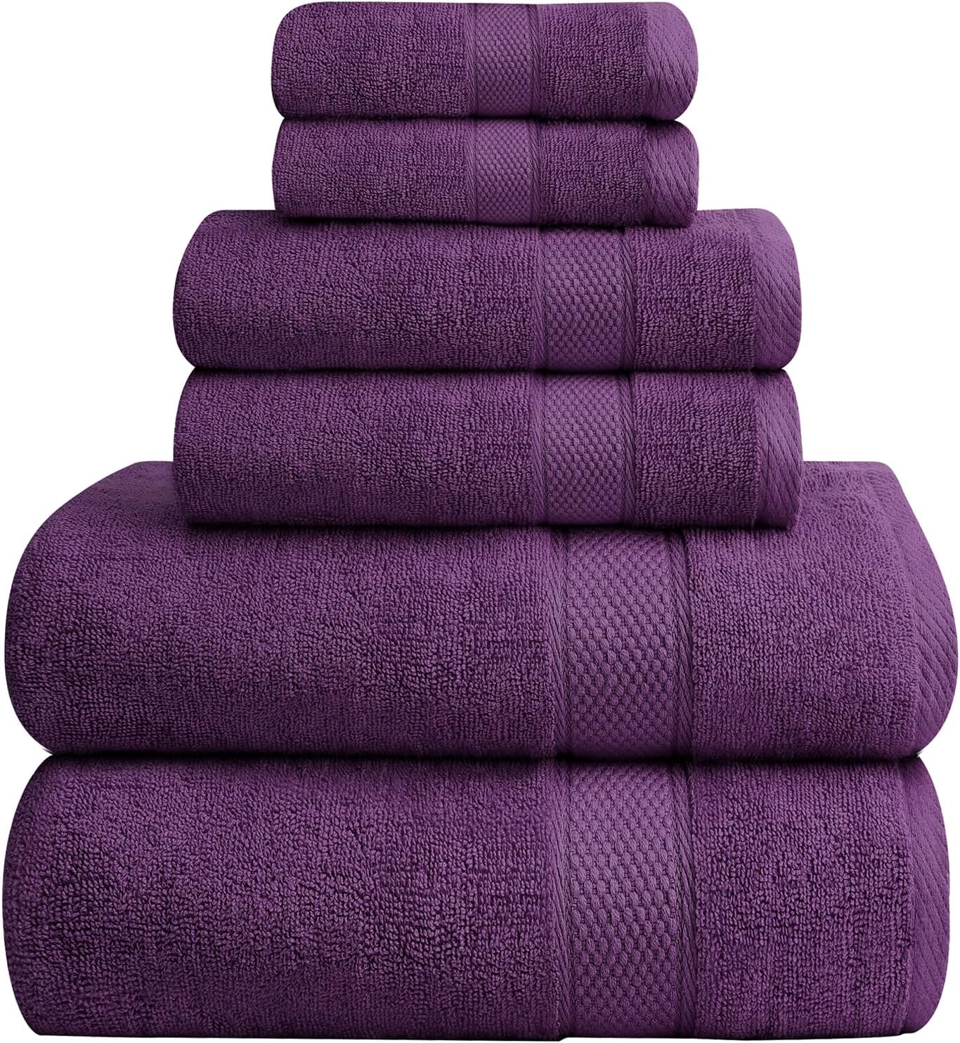 Oakias Juego de toallas de 6 piezas, 21.16 ozm, 2 toallas de baño, 2 toallas de mano y 2 toallas faciales, juego de toallas de baño altamente