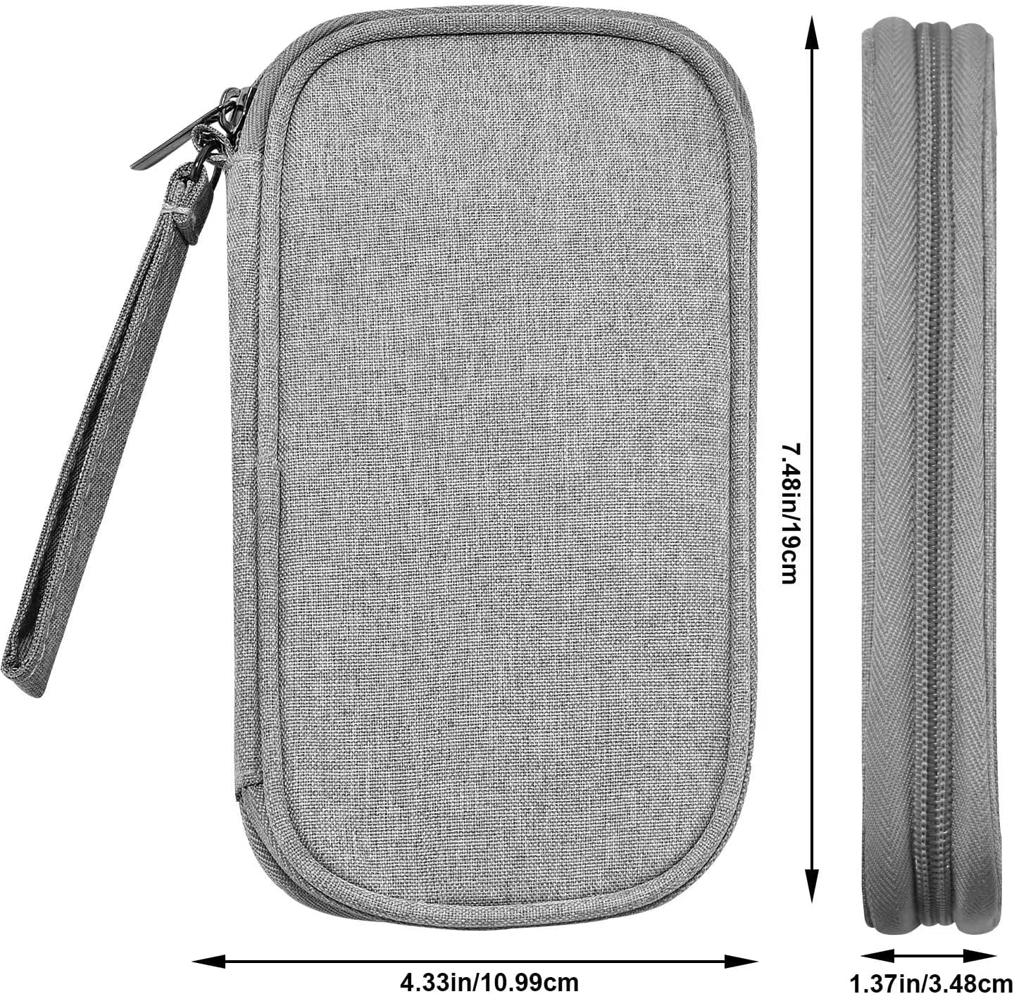 UOZL Pequeña bolsa organizadora de artículos electrónicos con asa, almacenamiento de viaje impermeable para teléfonos celulares, cargadores,