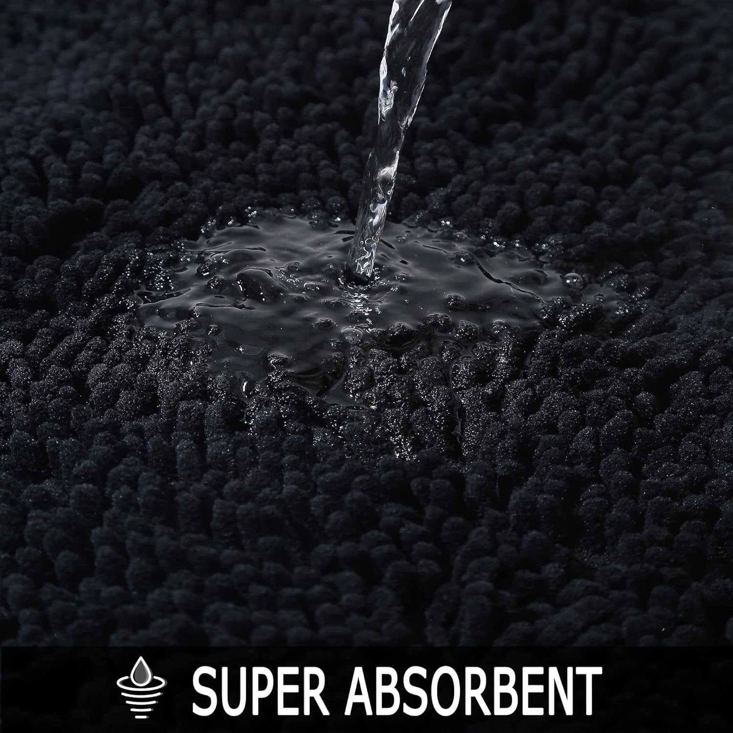 Alfombras de baño de felpilla en forma de U, extrasuaves y absorbentes, antideslizantes, de felpa lanuda para baño, lavable a máquina, alfombras de