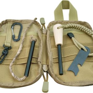 Kit de supervivencia para iniciador de fuego, varilla de ferro más grande con cordón de golpeador de 3 pulgadas de largo, pedernal y acero, cordón Kit de supervivencia para iniciador de fuego, varilla de ferro más grande con cordón de golpeador de 3 pulgadas de largo, pedernal y acero, cordón