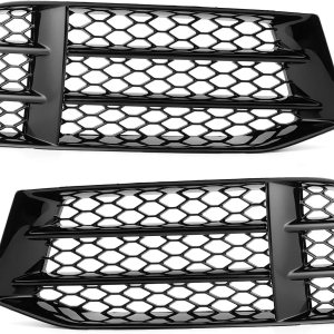 Fydun – Cubierta para rejilla de luz antiniebla de automóvil, par de panales de ABS negro brillante, rejilla de luz antiniebla, rejilla de Fydun – Cubierta para rejilla de luz antiniebla de automóvil, par de panales de ABS negro brillante, rejilla de luz antiniebla, rejilla de