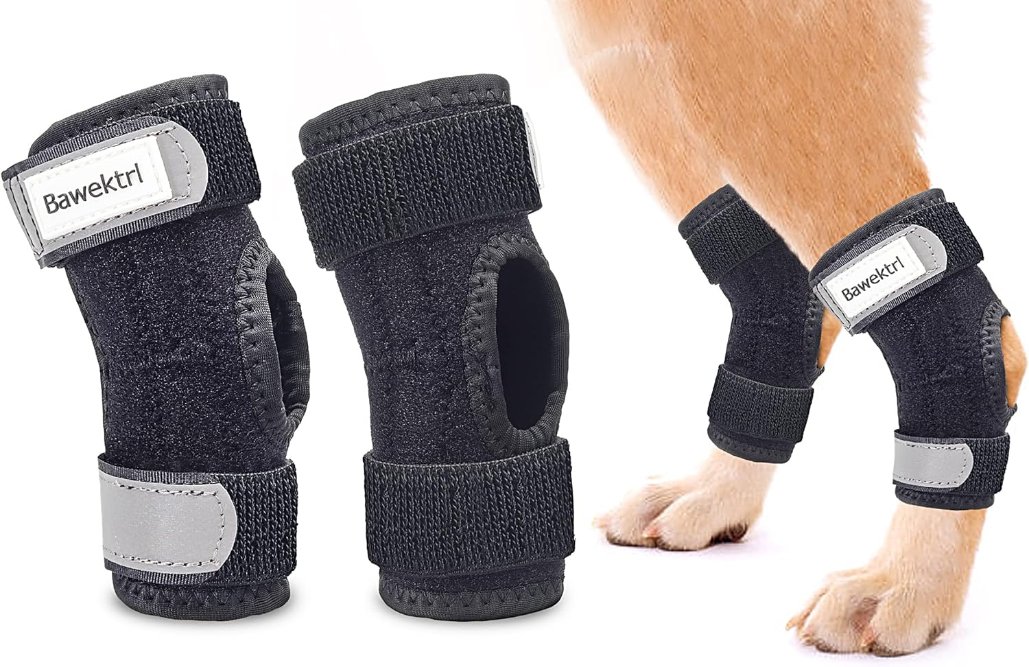 Soportes para patas de perro para patas traseras, soporte para patas traseras con tiras de metal, correas reflectantes de seguridad para piernas