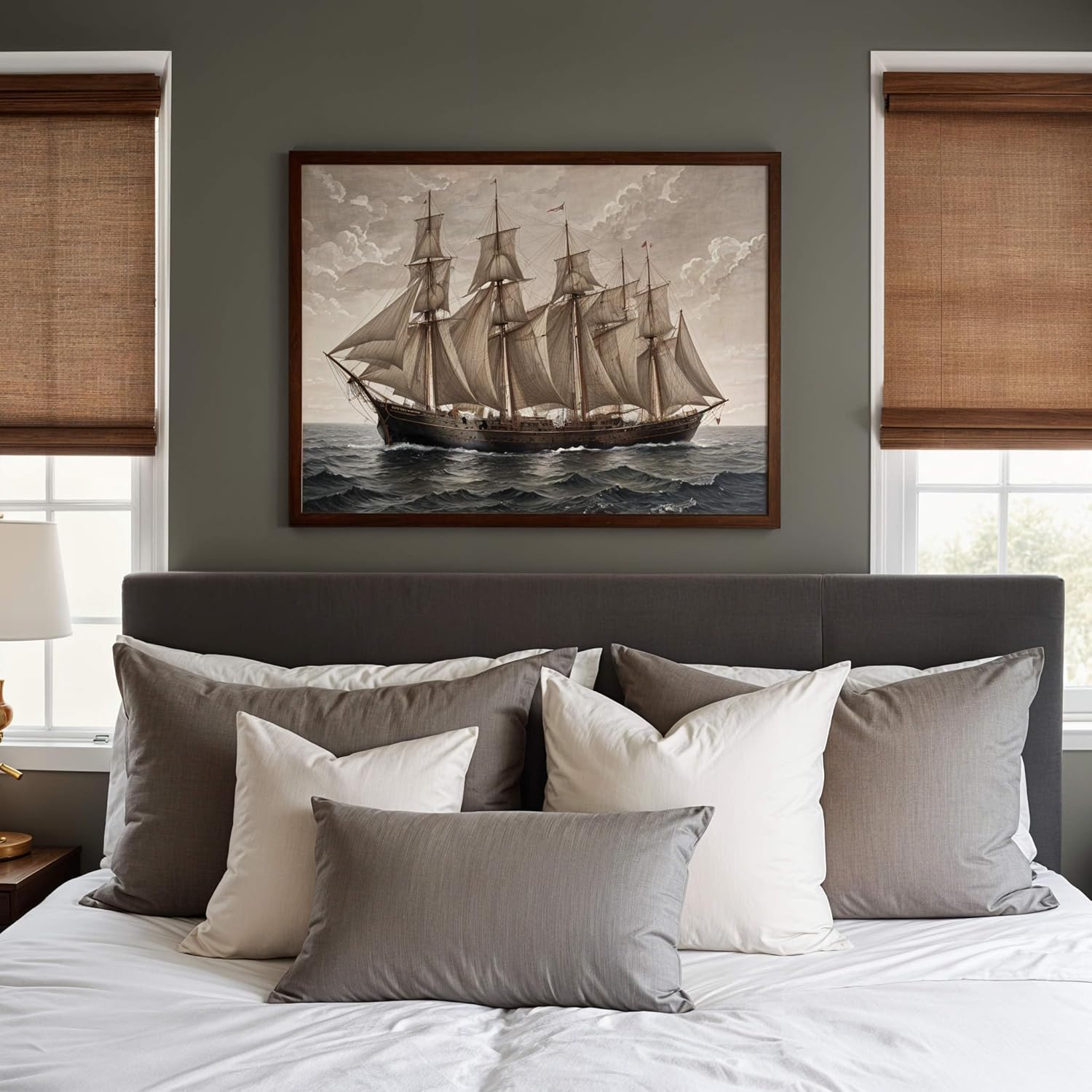 Marco de 18 x 36 pulgadas, acabado de caoba marrón, madera de pino maciza, plexiglás acrílico UV, parte trasera de tablero de espuma y accesorios