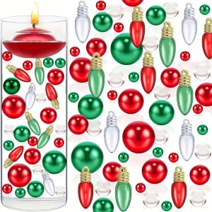 10126 piezas de decoración de jarrones de Navidad para velas flotantes, perlas de imitación, guirnalda de perlas para jarrones, centro de mesa de 10126 piezas de decoración de jarrones de Navidad para velas flotantes, perlas de imitación, guirnalda de perlas para jarrones, centro de mesa de