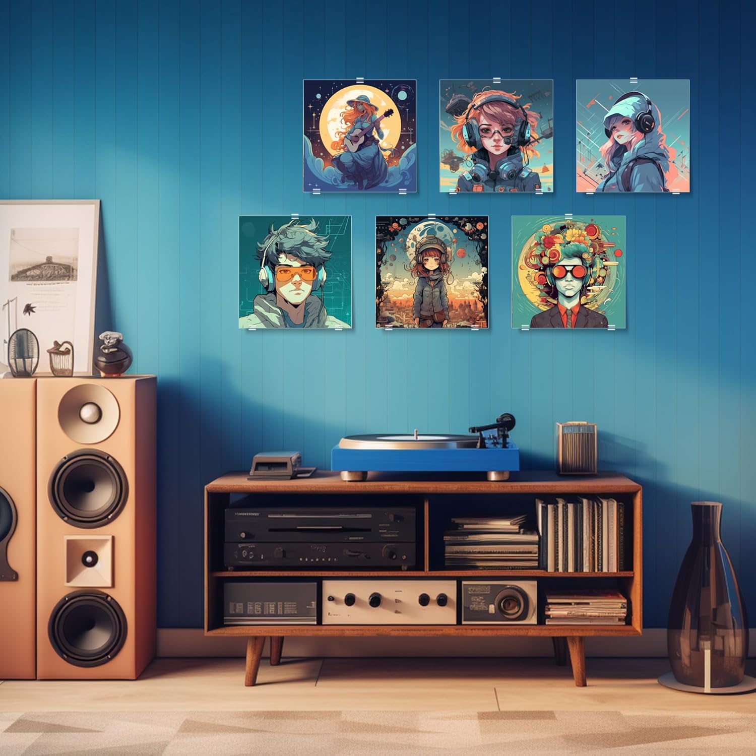 Expositor de discos de vinilo, soporte para discos de vinilo, soporte de pared, soporte de acrílico para discos de vinilo para montaje en pared y