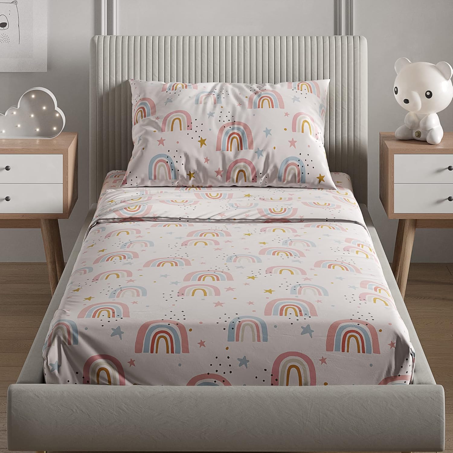 Juego de sábanas para niños y niñas, tamaño individual, ropa de cama suave y acogedora, sábanas fáciles de cuidar y limpiar, cómodas, de microfibra