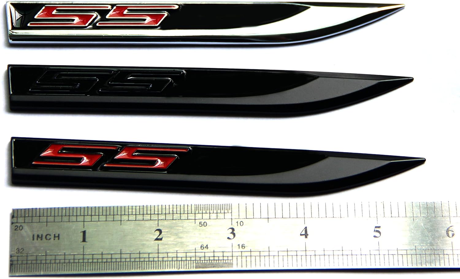 2X OEM Ss Emblemas Cuchilla Tipo 3D Logo Compatible con Camaro 1LE Zl1 Series Todo Negro