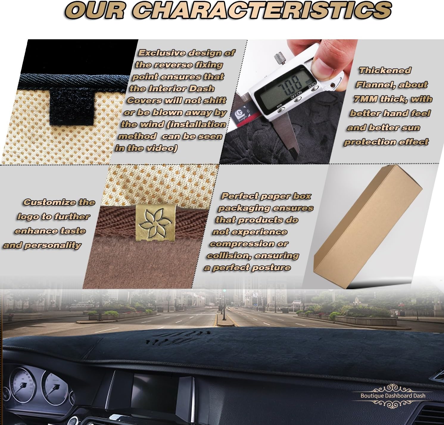 Delicadas cubiertas interiores de franela para tablero de automóvil, para Toyota Tundra 2014-2021, antideslizante, protector solar (sin salida de