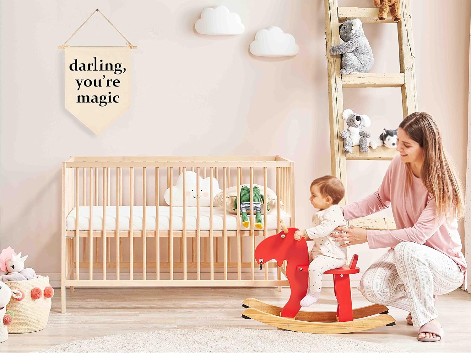 Darling You’re Magic – Bandera colgante de lona para pared, regalo para guardería, bebé, niños, niñas, niños, adolescentes, dormitorio, sala de