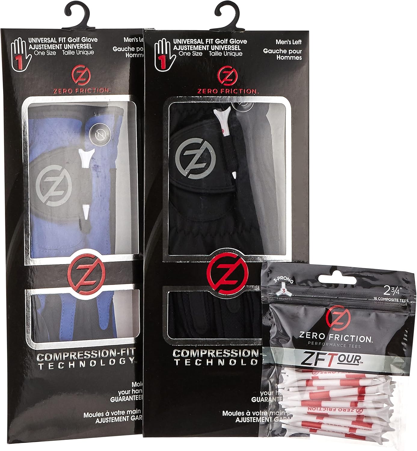 Zero Friction – Guante de golf sintético de compresión para hombre, ajuste universal