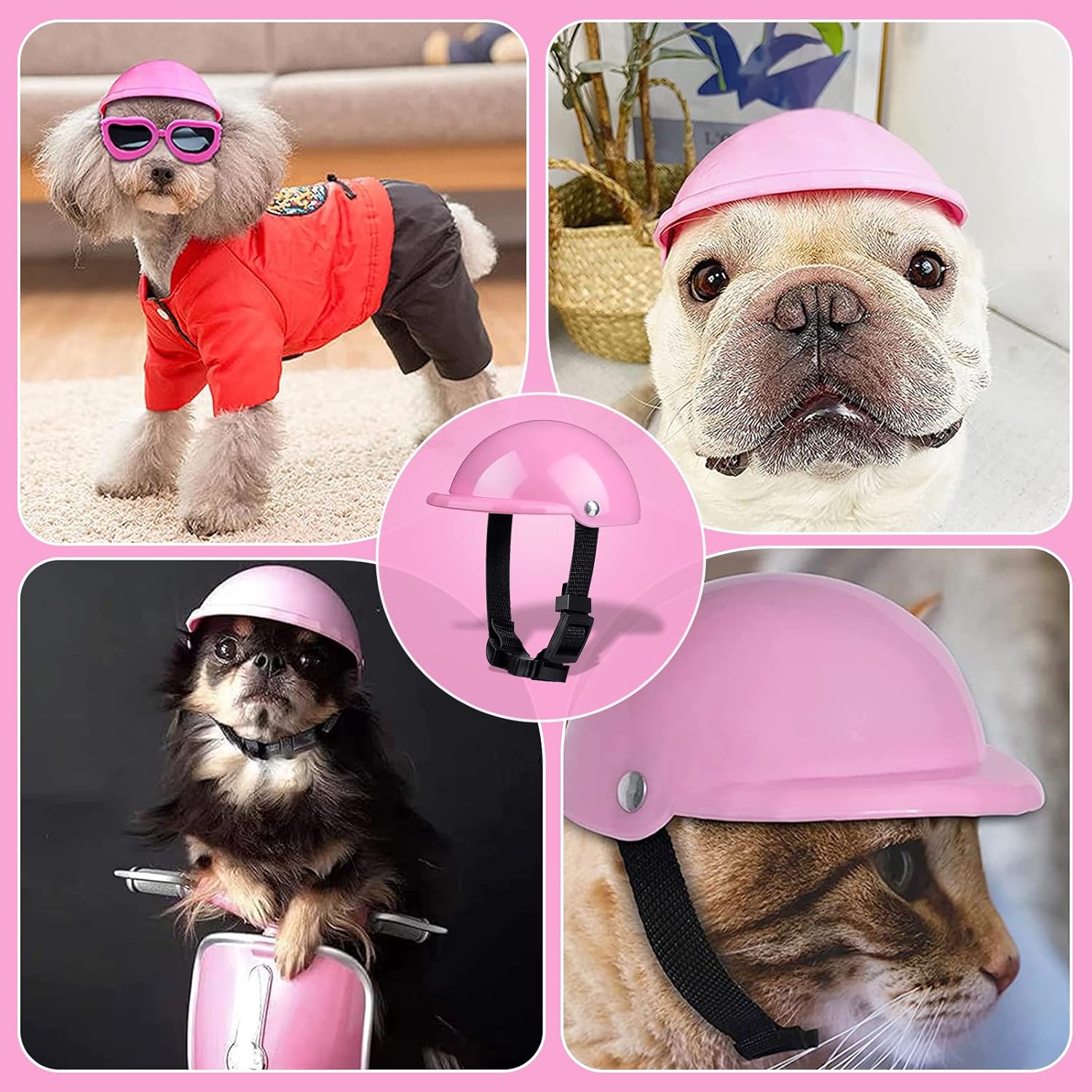 Casco para perros y mascotas, chihuahua, motocicleta, bicicleta, protección al aire libre, a prueba de sol, impermeable, pequeño, mediano, grande,