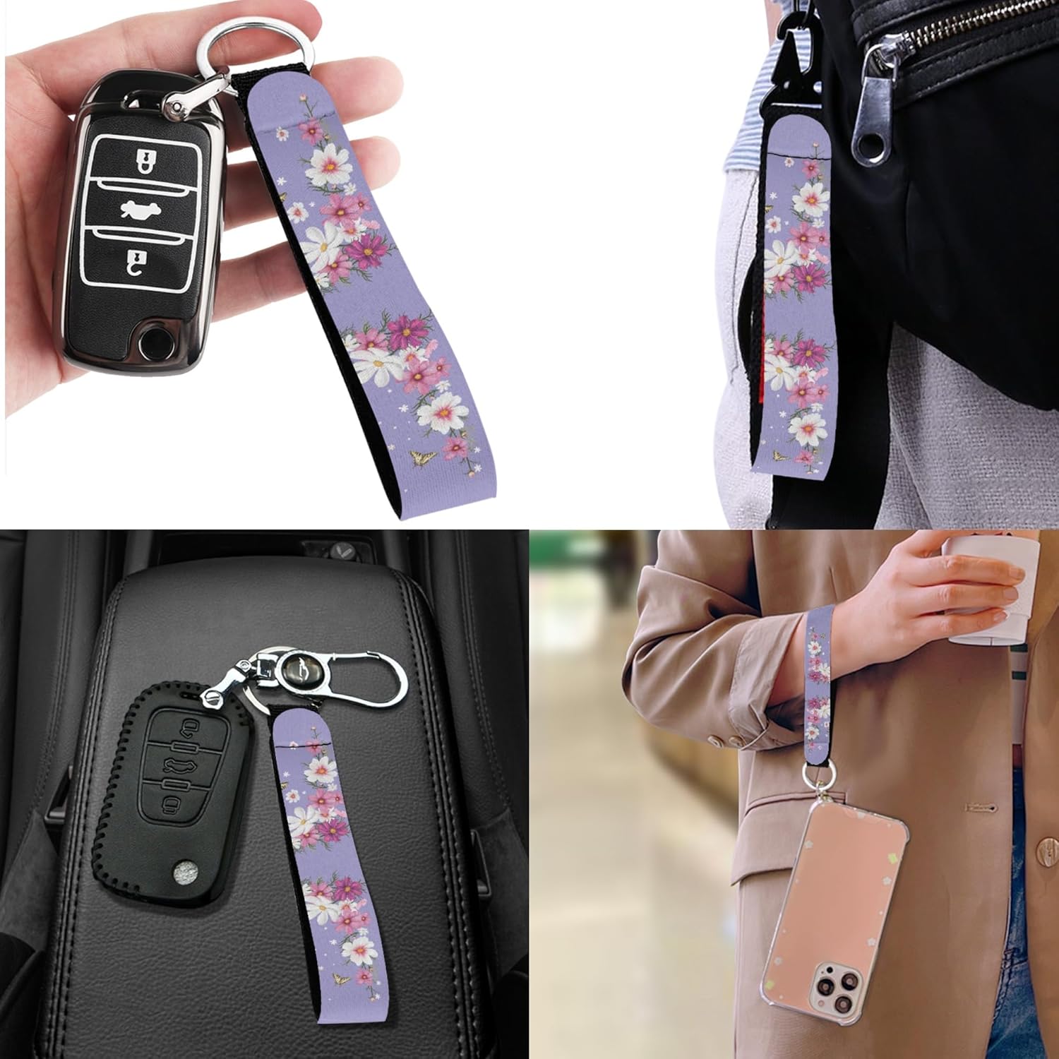 Funda de la Biblia con diseño de flores para mujer, funda pequeña para la Biblia con asa con cremallera y llavero, bolsa protectora de la Biblia,
