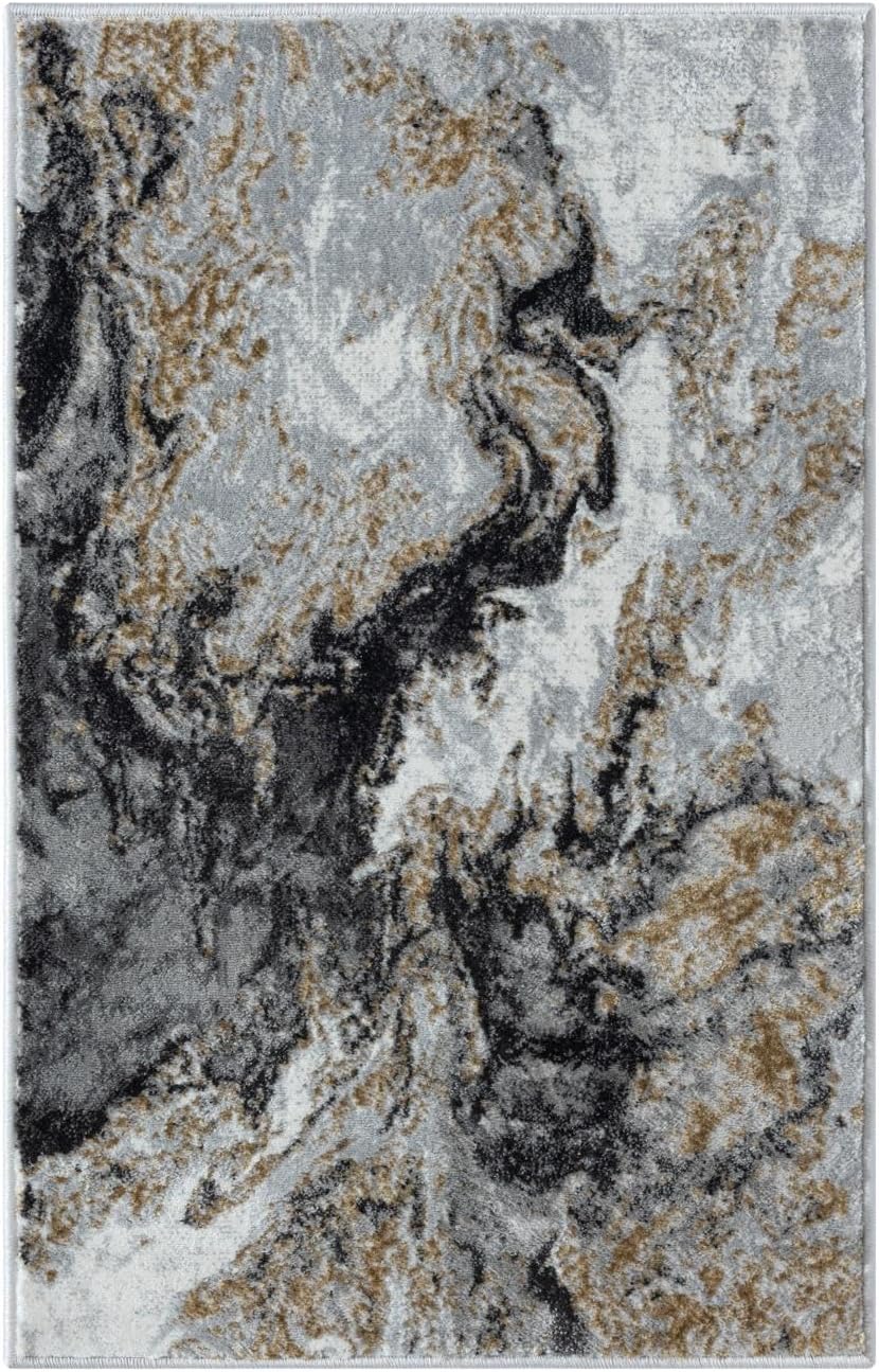 LUXE WEAVERS Alfombra abstracta de remolinos de mármol, humo 2×3