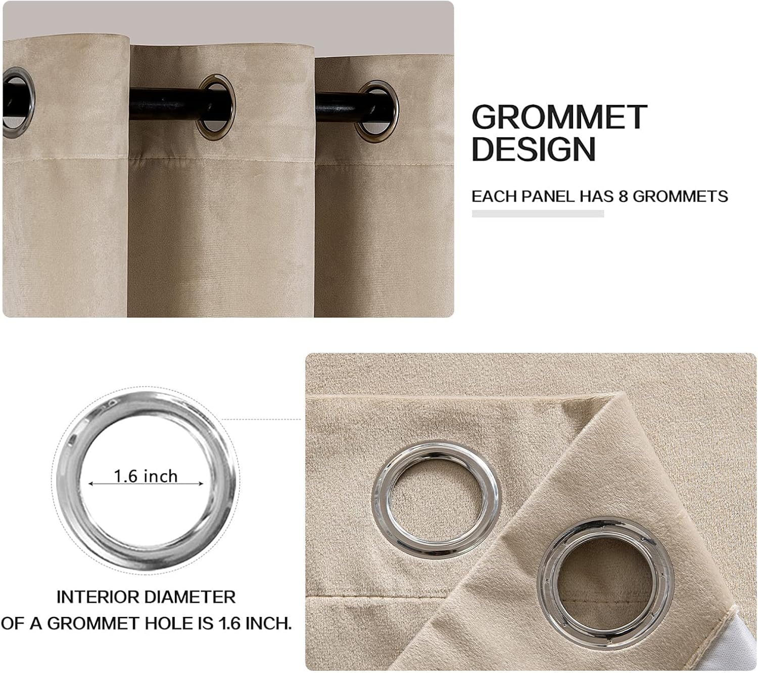 MIULEE Cortinas 100% opacas de terciopelo de 84 pulgadas de largo, cortinas opacas para dormitorio, sala de estar, cortinas opacas con aislamiento