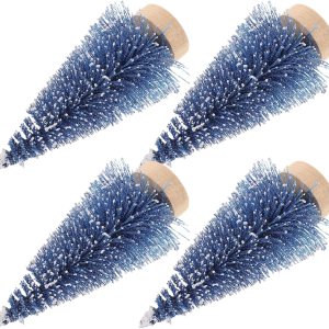 Decoración del hogar, mini árbol de Navidad artificial, 4 piezas, árboles de sisal artificiales, adornos de escarcha de nieve, cepillo para botella, Decoración del hogar, mini árbol de Navidad artificial, 4 piezas, árboles de sisal artificiales, adornos de escarcha de nieve, cepillo para botella,