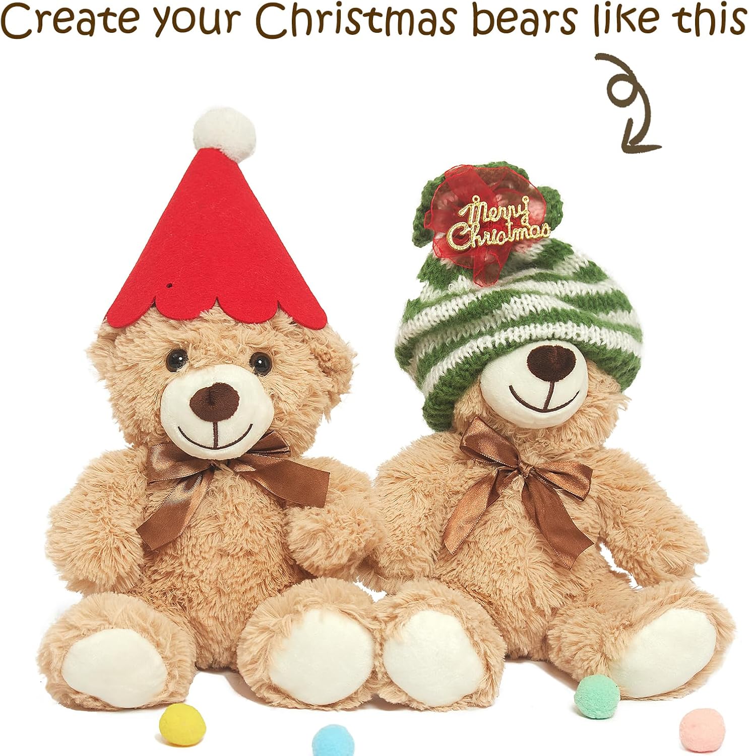 Ositos de peluche a granel, 12 paquetes de osos de peluche, regalo para niños y novias, osos de peluche de 13.5 pulgadas para Navidad, San Valentín,