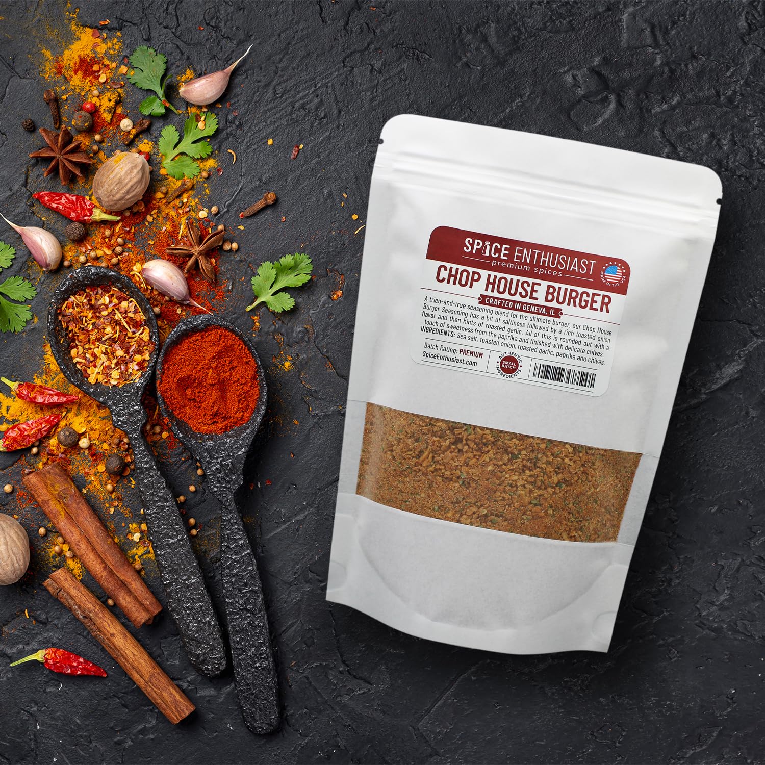Spice Enthusiast Chop House Condimento para hamburguesas – 4 oz