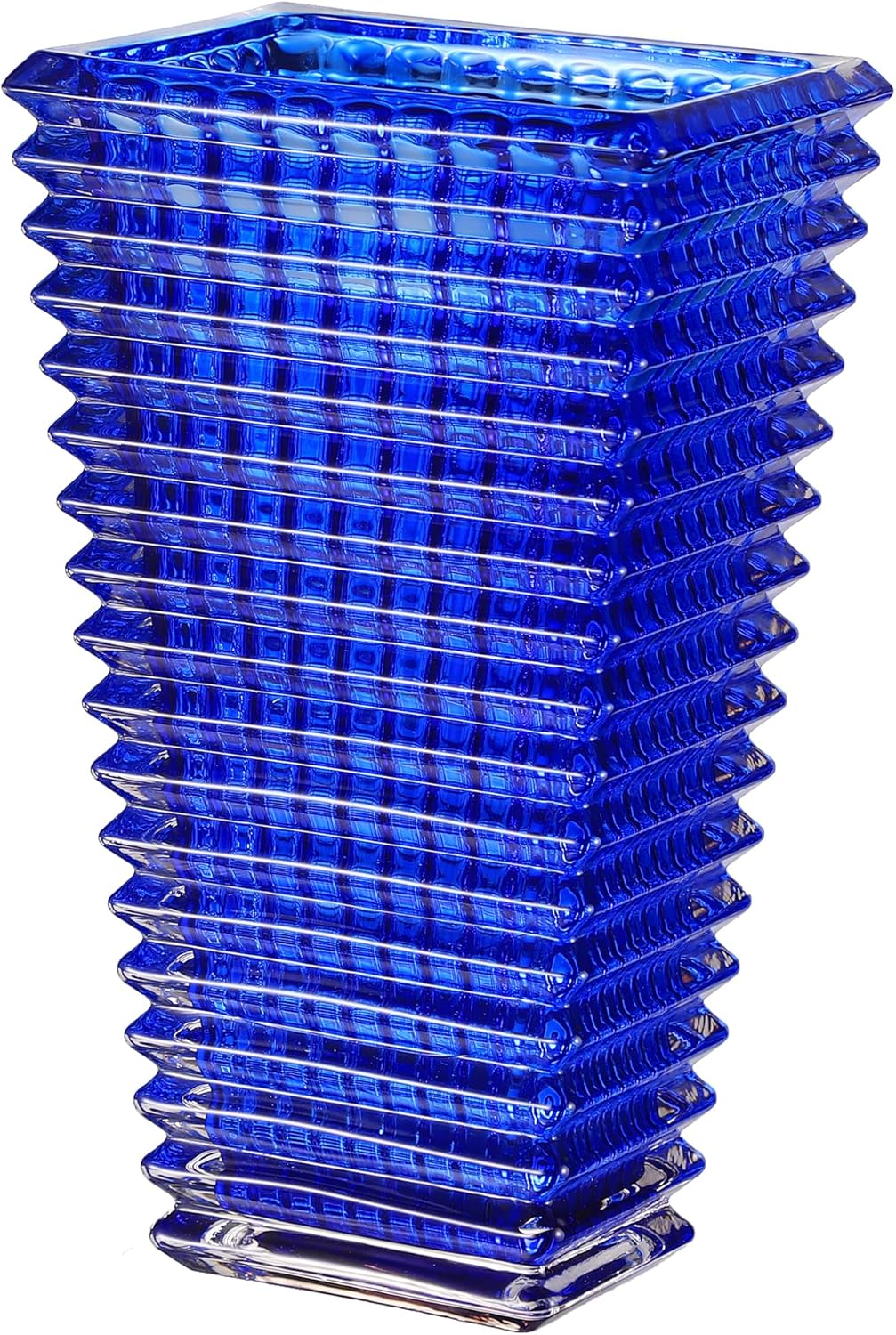 Jarrón de cristal, jarrón de vidrio azul, jarrón de vidrio resistente, jarrones para centros de mesa, florero grande, jarrón de vidrio grande,