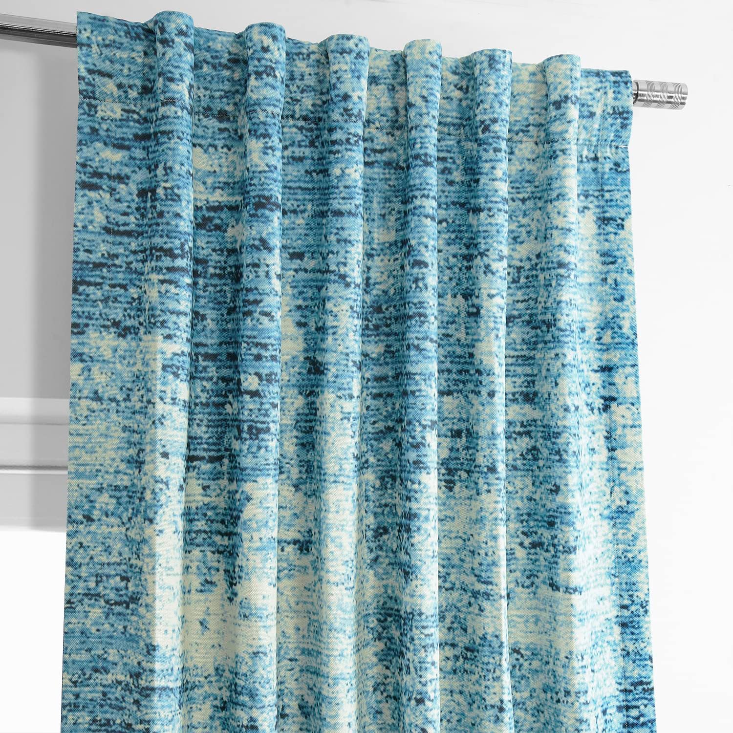 HPD Half Price Drapes BOCH-DLN2013A-108 – Cortinas opacas para dormitorio, 50 x 108 pulgadas, con textura de lino azul, (1 panel)