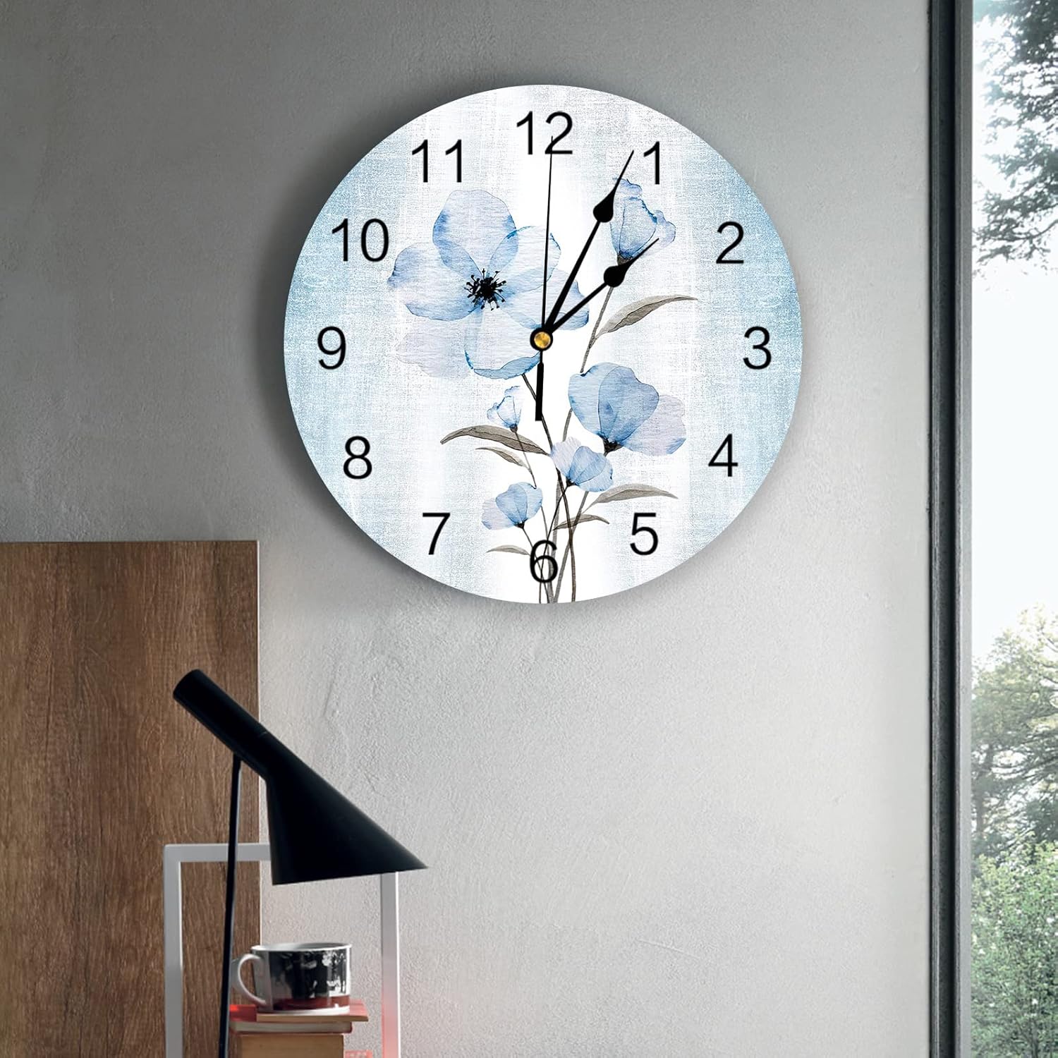 Silent – Reloj de pared decorativo sin tictac para cocina, dormitorio, baño, oficina, sala de estar, lavandería, hogar, funciona con pilas, reloj de