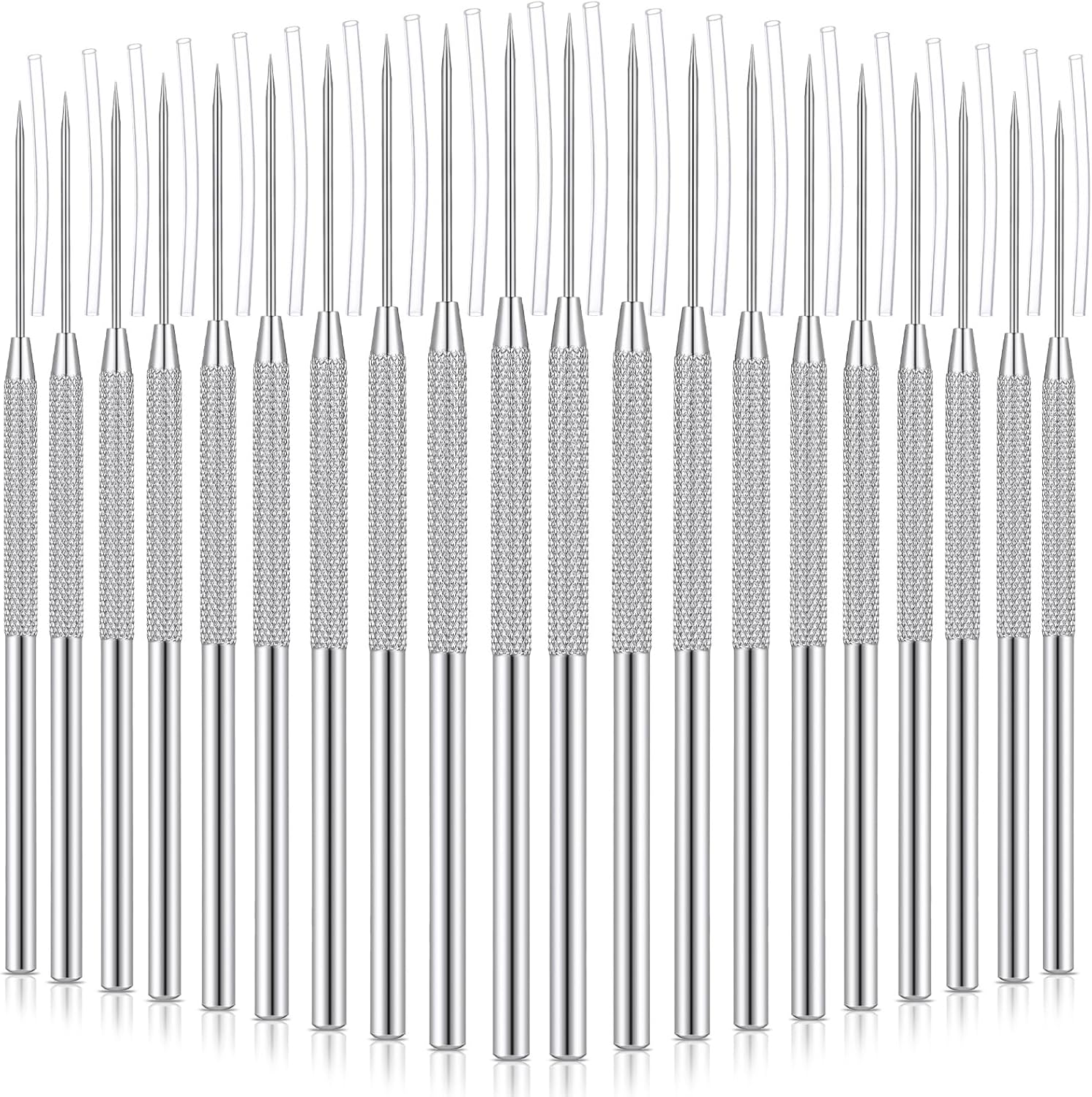 Lasnten Herramientas de tallado de arcilla para modelado de agujas de cerámica, aguja de arcilla de acero inoxidable, detalle de polímero, kit de