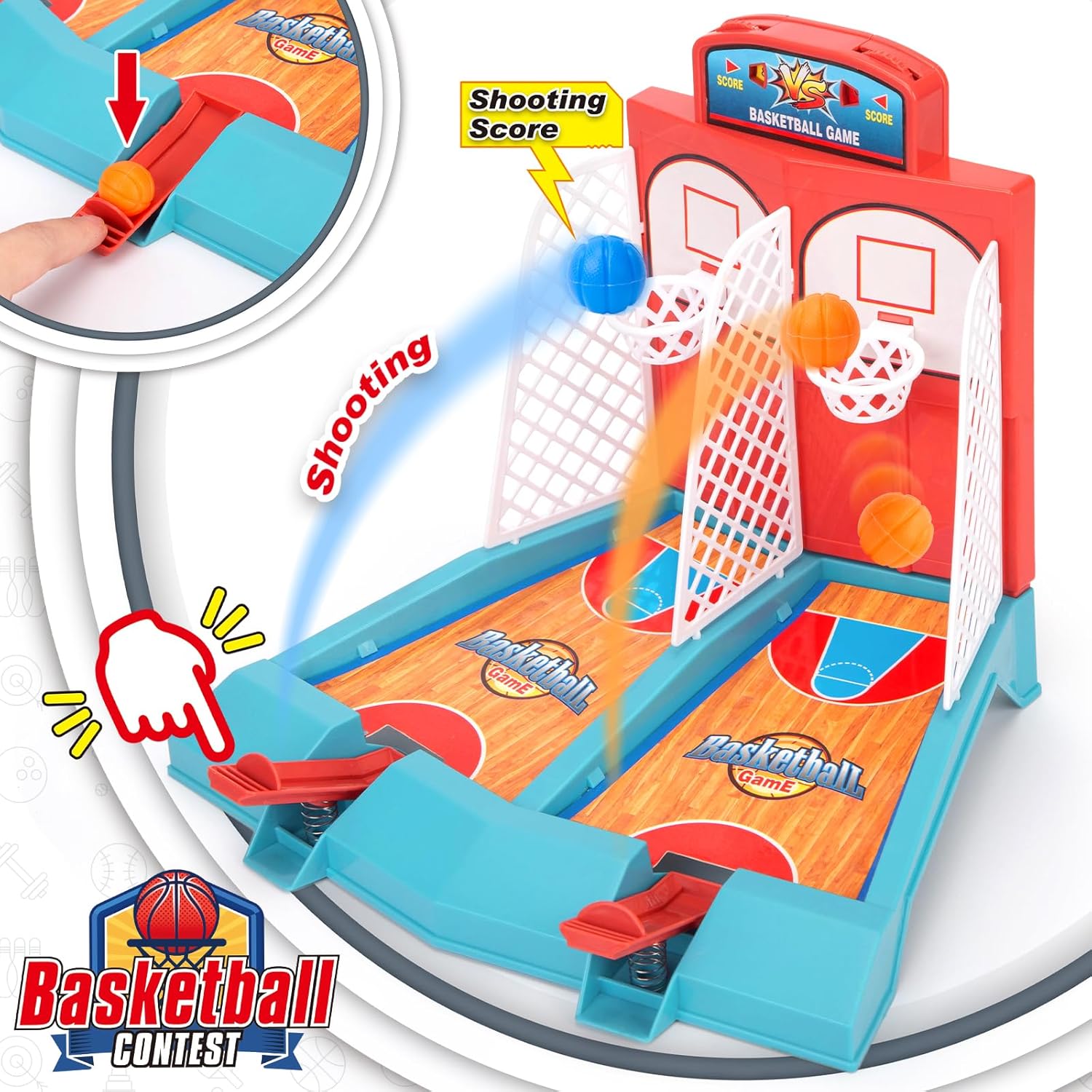 LovesTown Juego de baloncesto de mesa, juego de tiro de baloncesto, juego de baloncesto de escritorio para adultos, oficina, alivio del estrés,