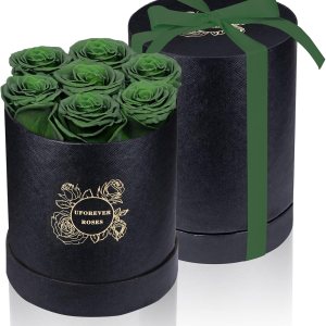 7 rosas preservadas en una caja, regalo para el Día de la Madre, Día de San Valentín, rosas reales que duran un año y más, Navidad, cumpleaños 7 rosas preservadas en una caja, regalo para el Día de la Madre, Día de San Valentín, rosas reales que duran un año y más, Navidad, cumpleaños