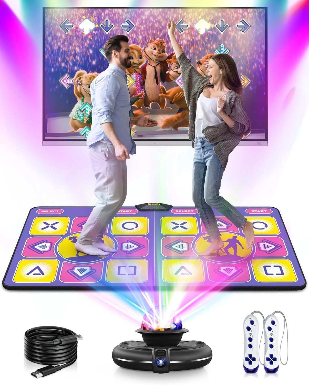 Tapete de baile electrónico inalámbrico para TV con cámara, almohadilla de baile antideslizante con modo de yoga para niños y adultos, tapete de