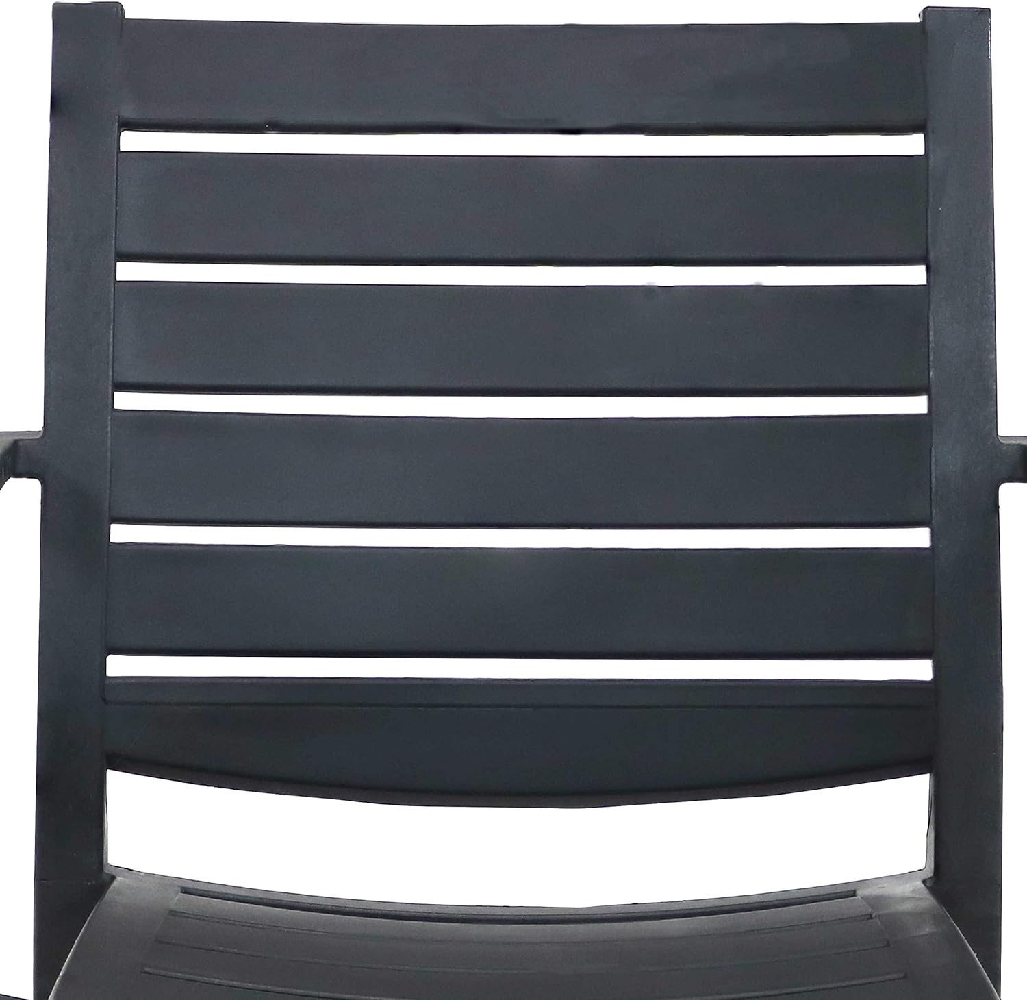 Sunnydaze Illias – Silla de plástico para patio al aire libre, juego de 2, asientos apilables, color gris