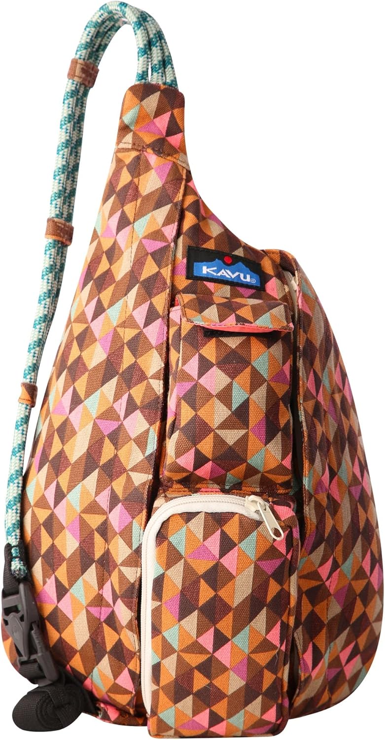 KAVU – Minibolso tipo bandolera de algodón con correa de cuerda