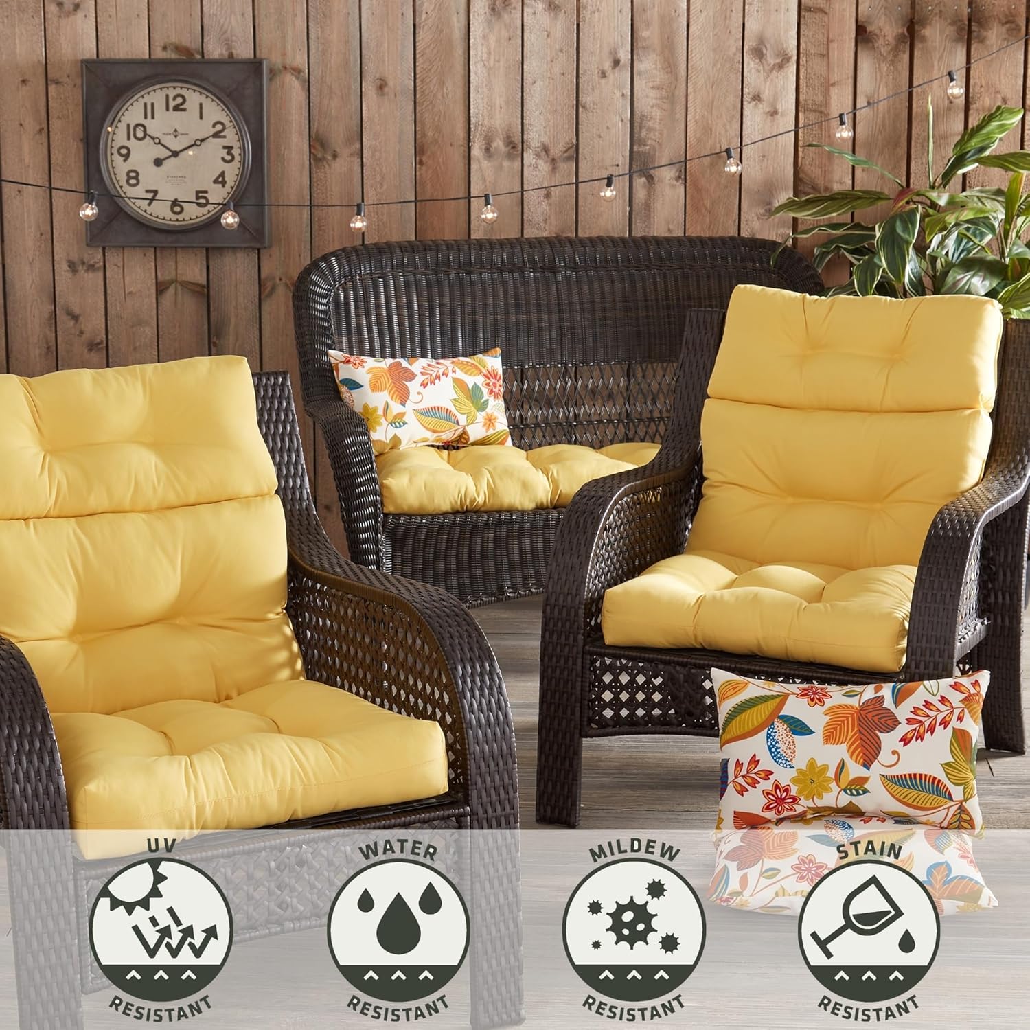 Greendale Home Fashions – Cojín para asiento y respaldo de silla de exterior