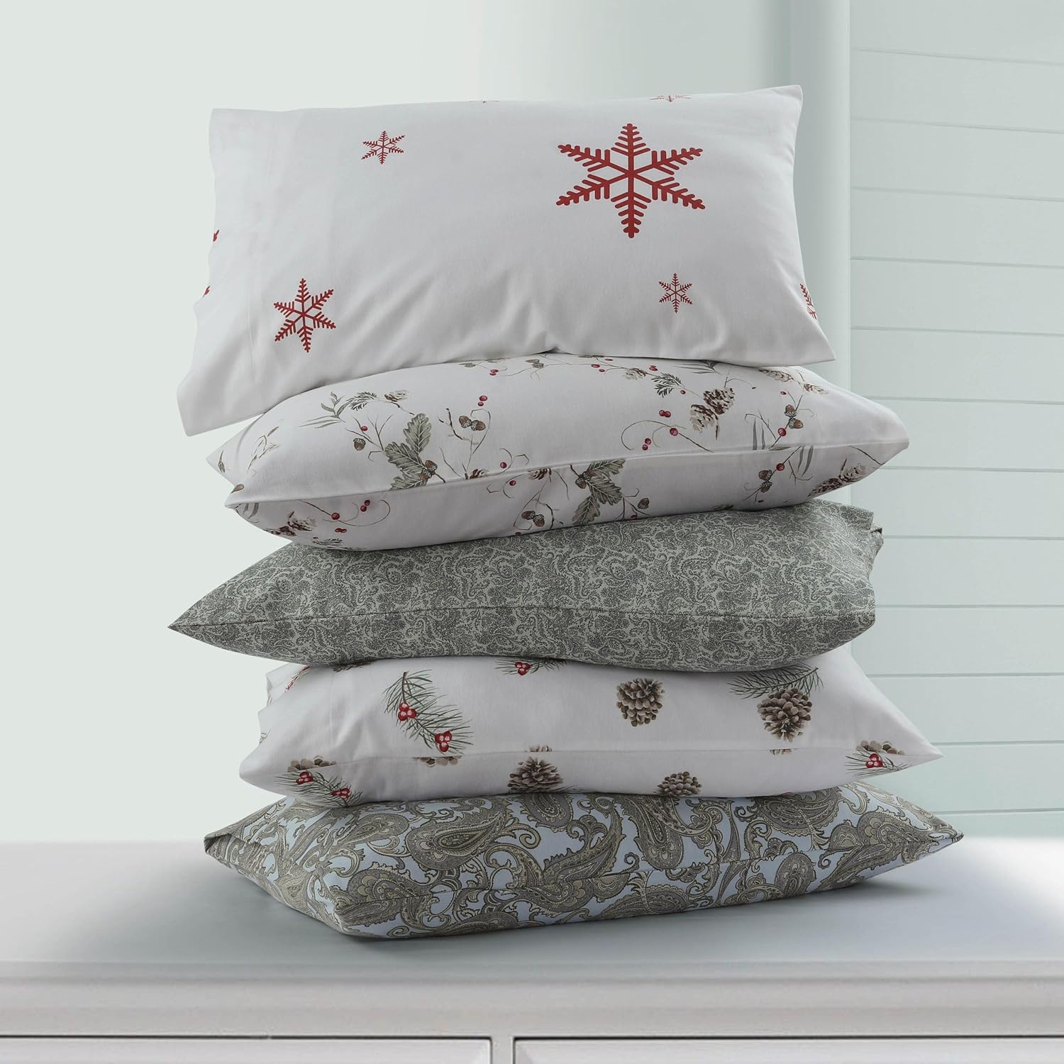 Tribeca Living Juego de sábanas de franela 100% algodón tamaño Queen, sábanas de franela portuguesa ultra suave, juego de ropa de cama de 4 piezas