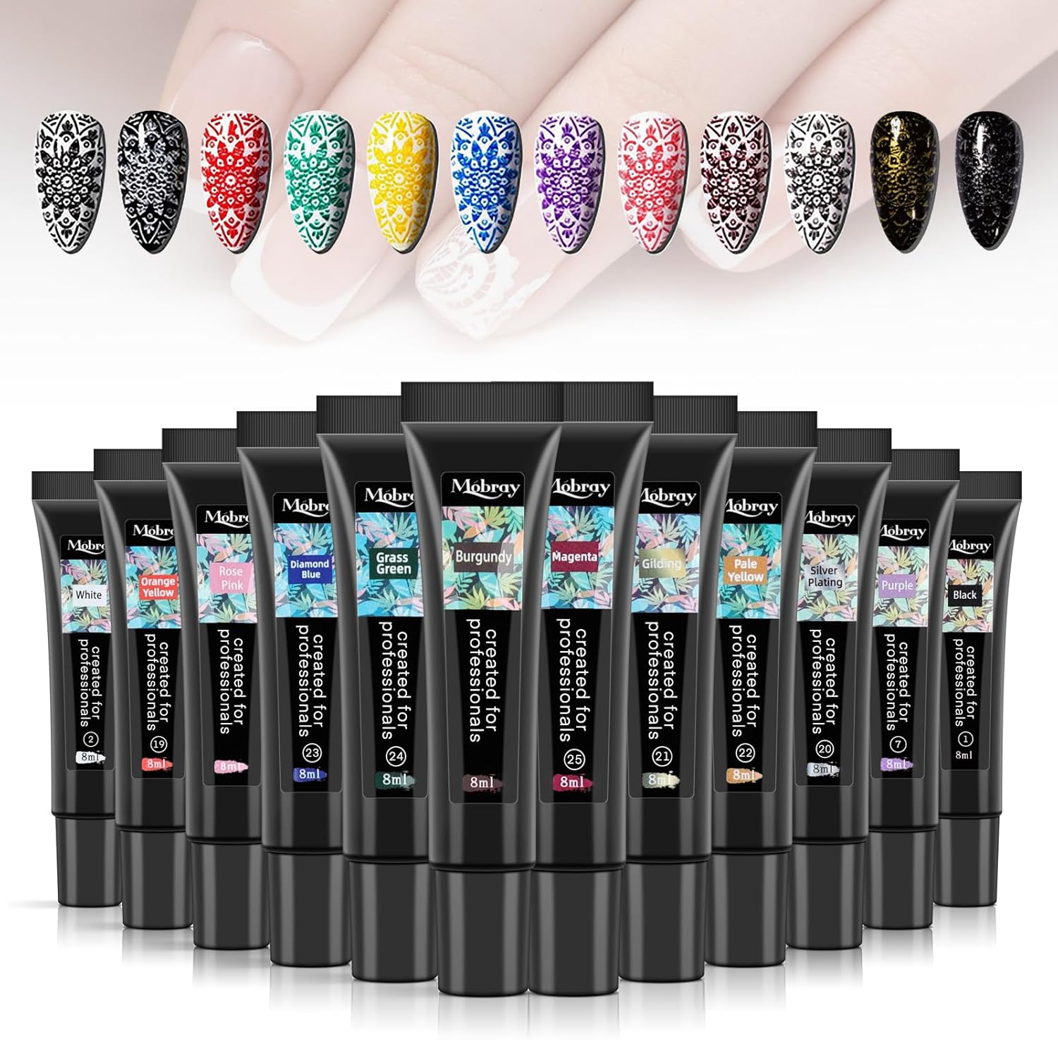 Pet Baby Esmalte de estampación de uñas, 12 colores de sellado, geles de estampación, gel de esmalte de uñas para sello de uñas, sello de placa de
