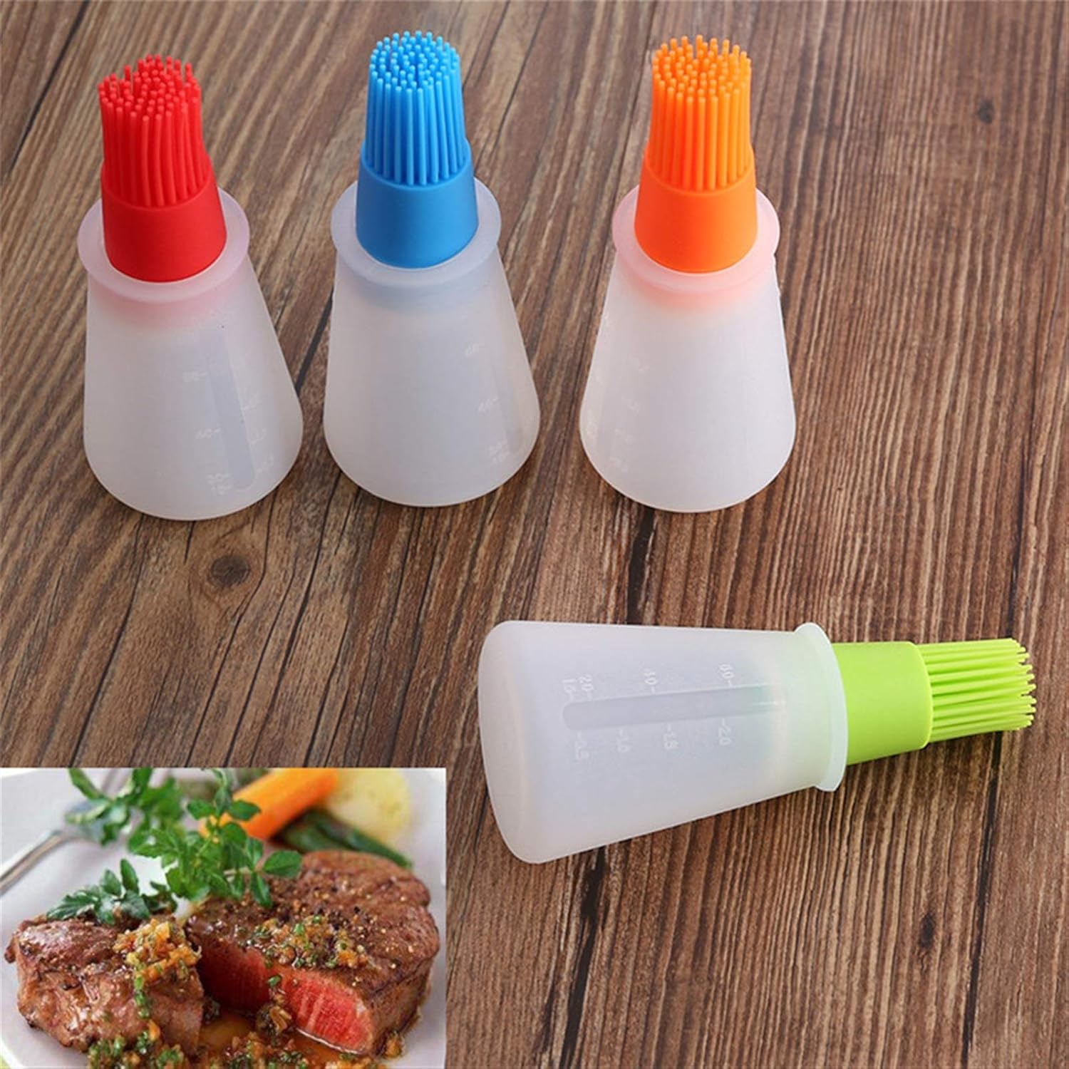 Cepillo de silicona duradero y resistente al calor, para botella de aceite, para parrilla, accesorios de cocina, barbacoa, barbacoa, cocina,