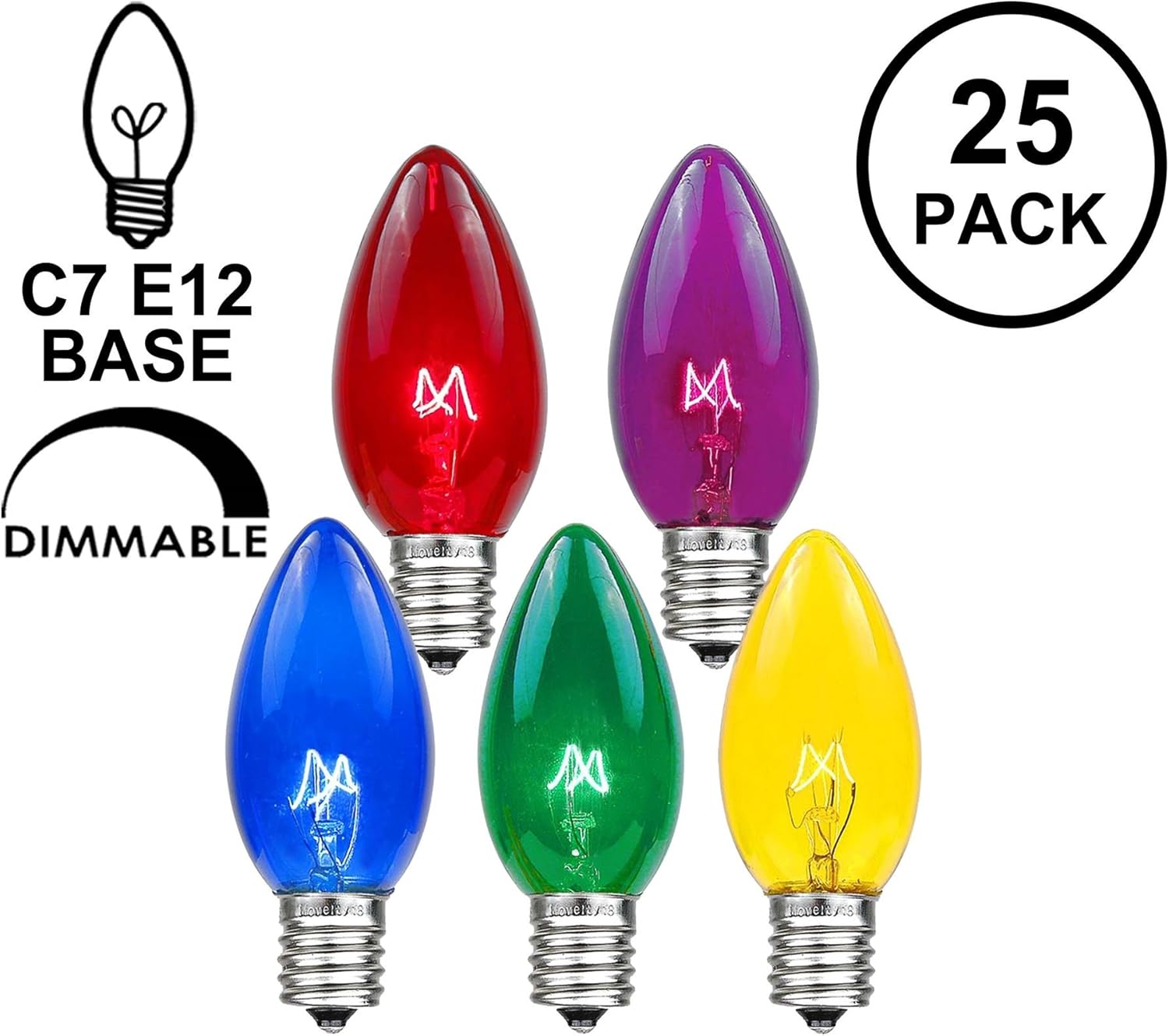 Novelty Lights Bombillas incandescentes de repuesto  Bombillas individuales para exteriores para eventos, fiestas de vacaciones, patios y más  Base