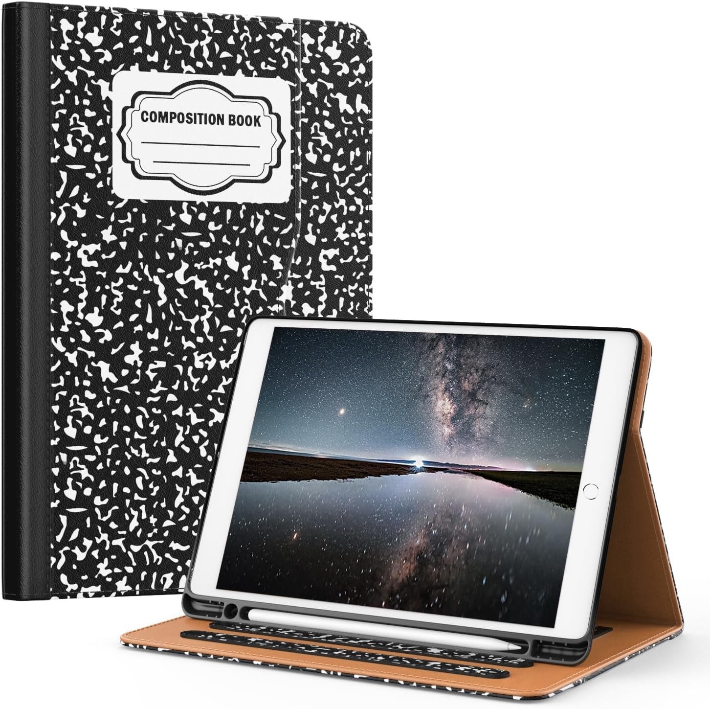 OKP Funda para iPad de 9 generación 20218 generación 20207 generación 2019 de 10.2 pulgadas, con visión multiángulo, funda de piel sintética con
