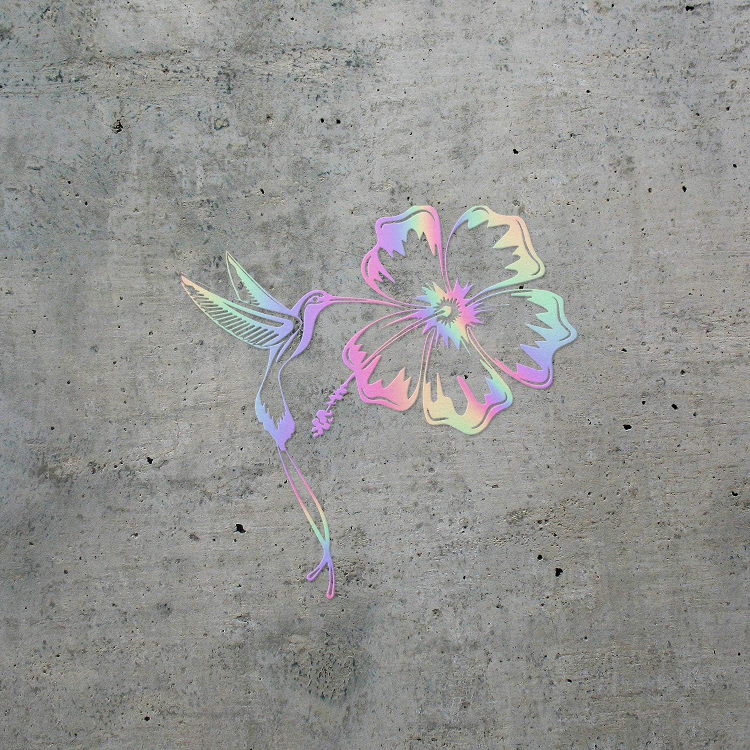 Adhesivos transparentes de colibrí e hibisco tatuaje (holograma) Adhesivos de vinilo impermeables de alta calidad para teléfono portátil, accesorio