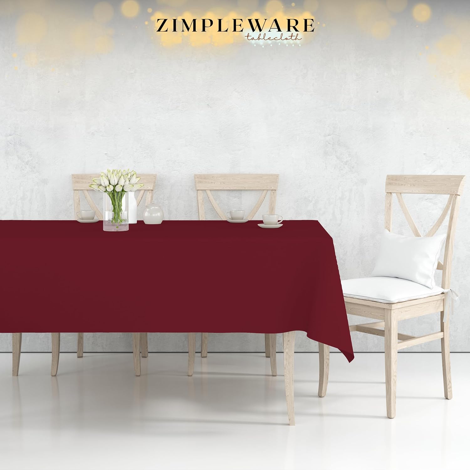 Zimpleware – Mantel redondo de plástico para fiestas de 213cm (84pulgadas) de diámetro (paquete de 1, 6 y 12 unidades)