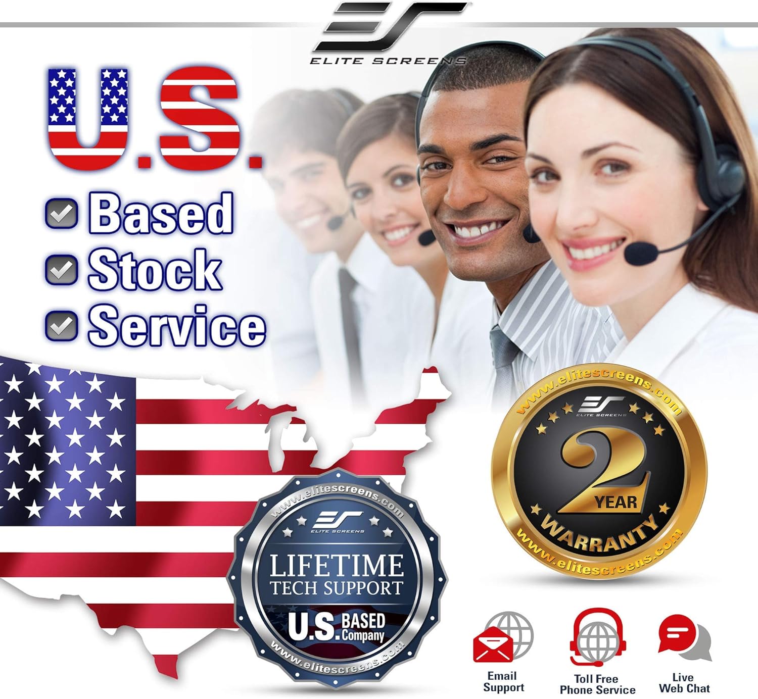 Elite Screens Spectrum- Pantalla Spectrum 2 MaxWhite FG  Carcasa blanca